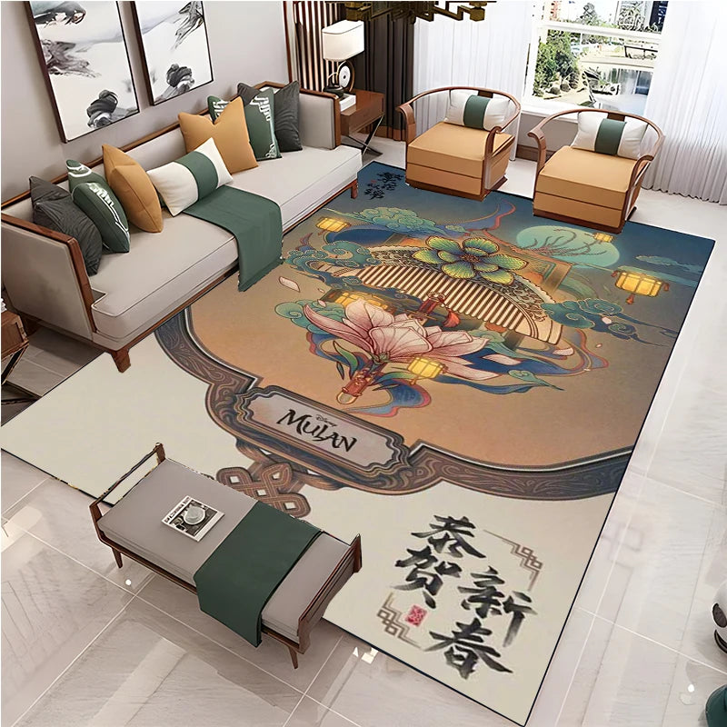 Navak Carpet Chinese Style Living Room Carpet Coffee Table Floor Mat Alfombra Rug Study Bedroom Bedside Home Decoration Non-slip Floor Mat