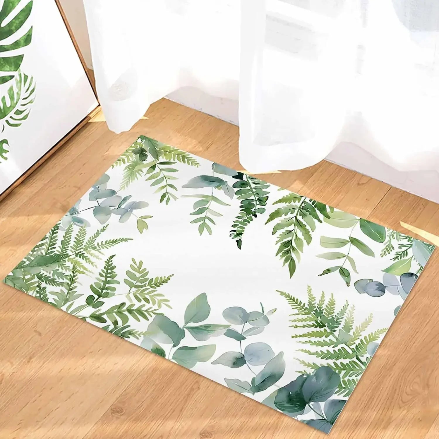 Navak Carpet Eucalyptus Leaf Plant Welcome Doormat Decor Kitchen Corridor Balcony Rugs Living Room Carpet Bedroom Anti-slip Floor Mat