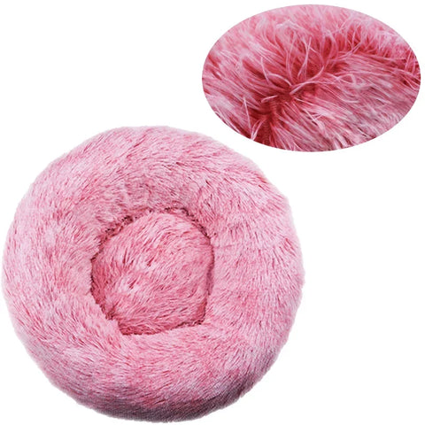 Navak Carpet  40-90cm Round Pet Bed for Large Dog Bed Super Soft Cat Bed Long Plush Dog House for Medium Dog House Winter Warm Sleeping