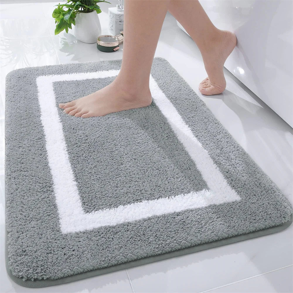 Navak Carpet Olanly Shaggy Bath Mat Microfiber Super Absorbent Bathroom Shower Rug Non-Slip Soft Shower Mats Floor Plush Carpet Foot Wash Mat