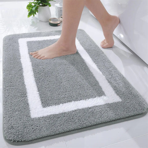 Navak Carpet Olanly Shaggy Bath Mat Microfiber Super Absorbent Bathroom Shower Rug Non-Slip Soft Shower Mats Floor Plush Carpet Foot Wash Mat