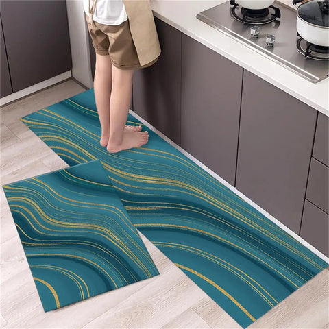 Navak Carpet Marble Pattern Kitchen Floor Mats Non-Slip Doormat for Home Decorative Entrance Rug Modern Simple Style Washable Alfombra Rugs