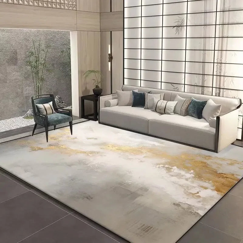 Navak Carpet Nordic Luxury Style Living Room Carpet Abstract Bedroom Decor Large Rugs Washable Non-slip Elastic Office Floor Mat Comfortable