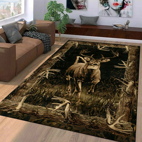 Navak Carpet 15 Sizes Flag Deer Pattern Rug Carpet for Living Room Bathroom Mat Creative Doormat Carpet for Bedroom Home Decor Alfombras Cool