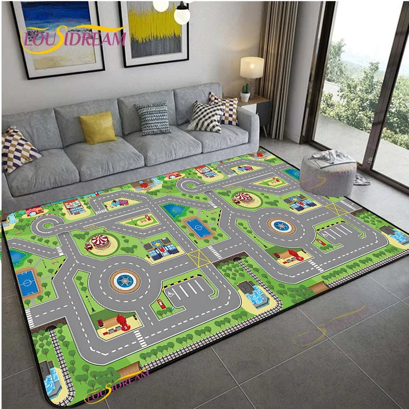 Navak Carpet Alfombra Road Traffic Rout Map Carpet Living Room Sofa Coffee Table Bedroom Rugs Kitchen Kid Play Anti-slip floor Mat Home Decor