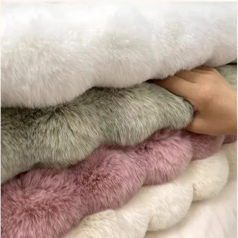 Navak Carpet Faux Rabbit Carpet For Bedroom Hairy Fluffy Mat Washable Area Rug Shaggy Soft Christmas Decoration Luxury Sofa Mat Cushion