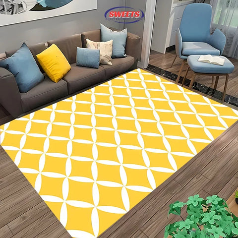 Navak Carpet 3D HD Nordic Style Minimalist Geometric Pattern Carpet for Living Room Bedroom Anti-slip Rug Sofa Doormat Home Decor Durable Mat