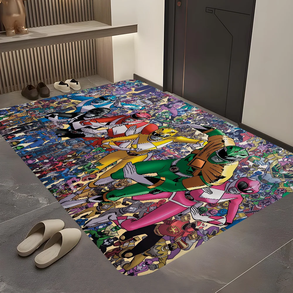 Navak Carpet Mighty Morphin Power Rangers Floor Bathroom Mat Kids Room Bedroom Decoration Balcony Anti-Slip Doormat Living Room Welcome Rug