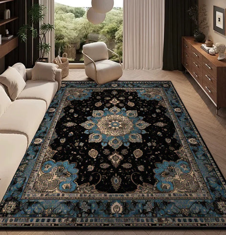 Navak Carpet Carpet for Living Room Persian Retro Decoration Home Bedroom Bedside Soft Non-slip Mat Floor Lounge Easy Clean Fluffy Plush Rug