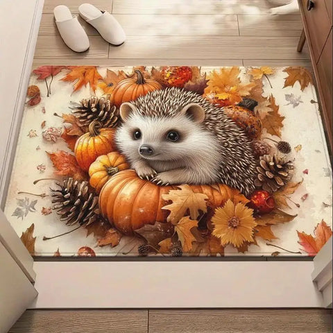 Navak Carpet Autumn Harvest Pumpkin Hedgehog Welcome Door Mat Decor Kitchen Corridor Balcony Rugs Bedroom Beside Foot Mat Bathroom Rugs