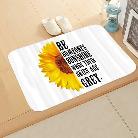Navak Carpet Sunflower Entrance Welcome Door Mat Flowers Bedroom Bedside Decor Carpet Non-slip Bathroom Kitchen Foot Rugs for Indoor Home