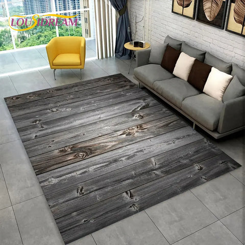 Navak Carpet 3D HD Wood Grain Retro Area Rug Large,Carpet Rug for Home Living Room Kids Bedroom Sofa Doormat Decor,Kitchen Non-slip Floor Mat