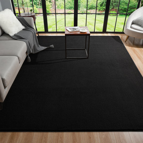 Navak Carpet Black Rugs Living Room Carpet Nonslip Bedside Rugs Large Soft Floor Rug Children Game Mat Rectangular Home Decoratio