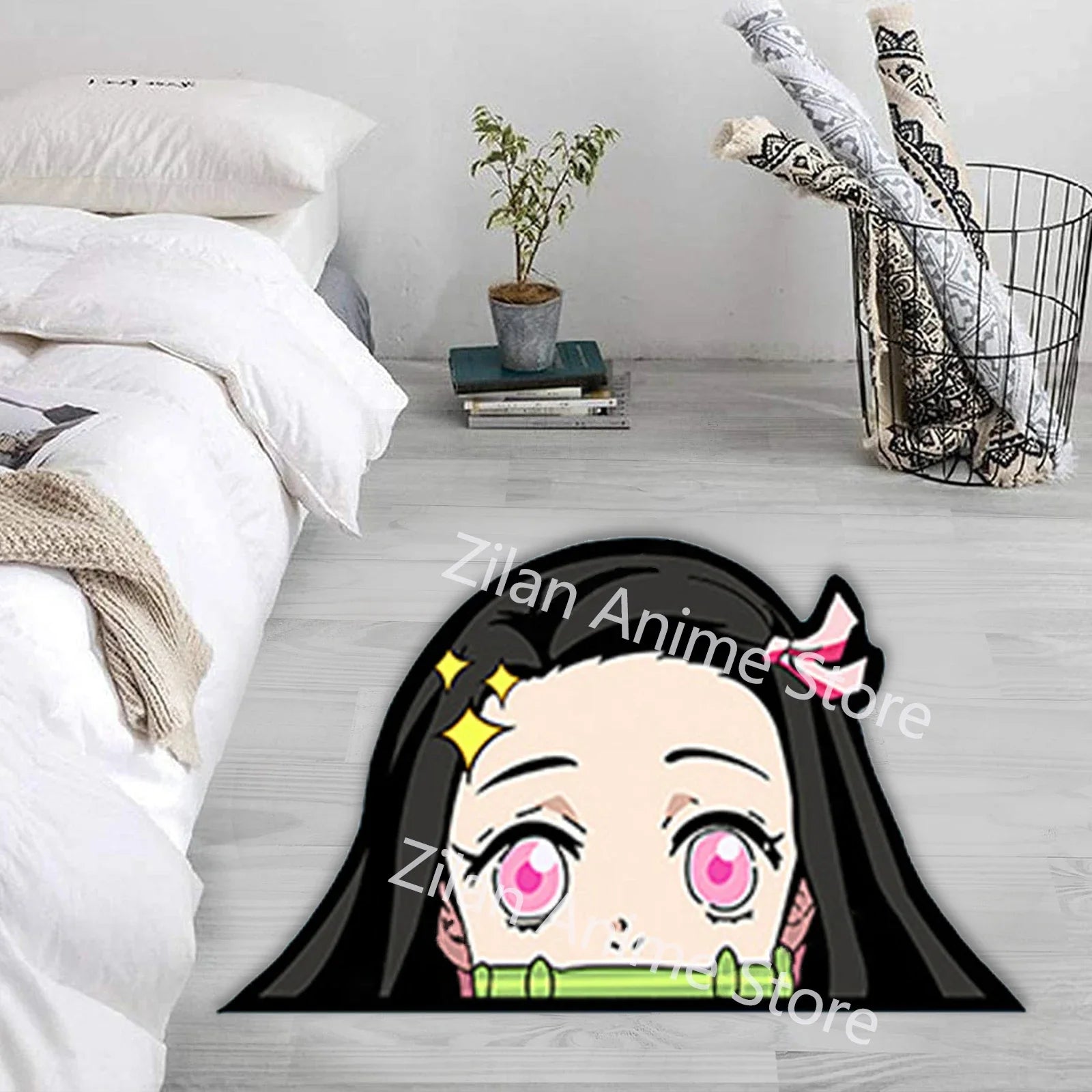 Navak Carpet Area Rug Anime Demon Slayer Nezuko Kokushibou Tanjirou Kanroji Kochou Gokudera Makoto Creative Printed Carpet for Home Decor