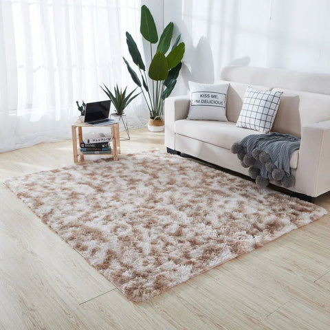 Navak Carpet Soft Long Plush Bedroom Rug Living Room Fluffy Gradient Carpet Mats Tie Dyeing Floor Carpets Bay Window Home Decor Rugs
