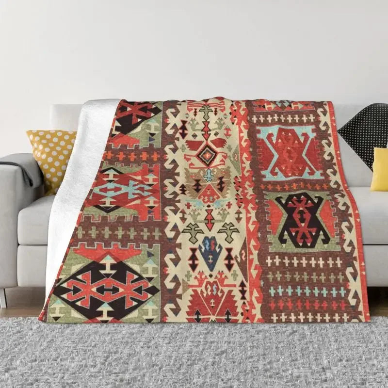 Navak Carpet Sofa Fleece Baluch Flatweave Antique Afghanistan Rug Throw Blanket Warm Flannel Turkish Kilim Ethnic Art Blankets Bedspreads
