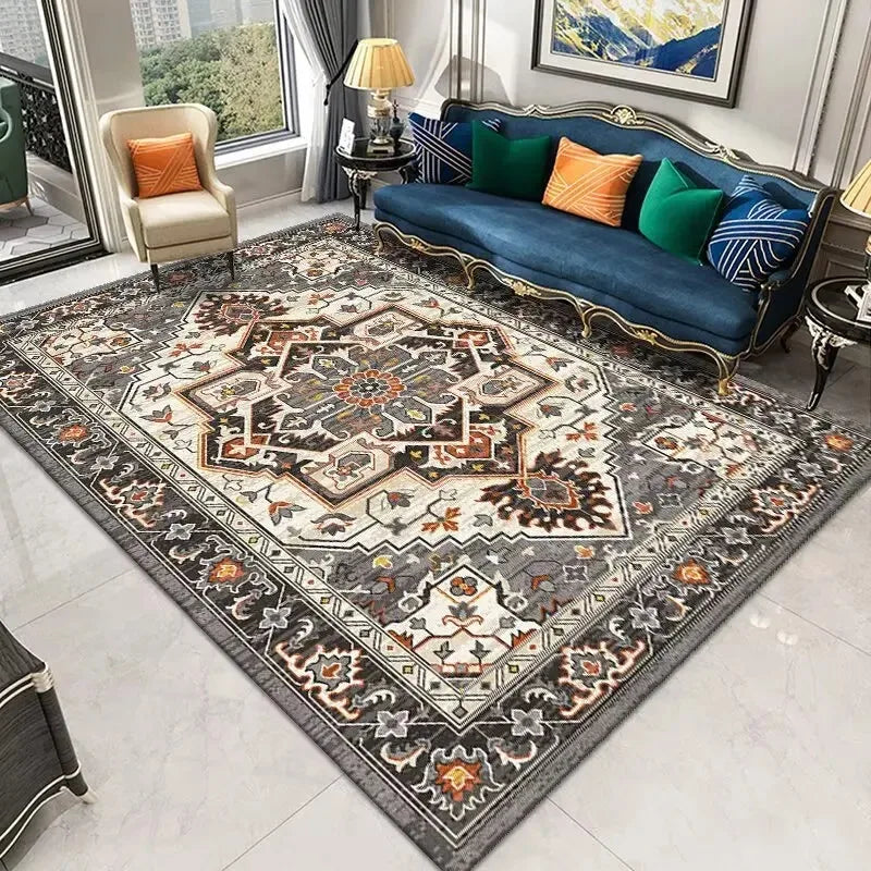 Navak Carpet Persian Retro Carpet Living Room Light Luxury Decoration Bedroom Bedside Large Rugs Lobby Coffee Table Non-Slip Lint-Free Mats