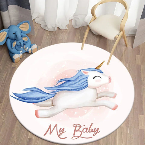 Navak Carpet Cartoon Cute Bear Round Carpet for Living Room Rugs Bath Mat for Children Room Mats Bedroom Carpets Baby Kids Room Home Decor