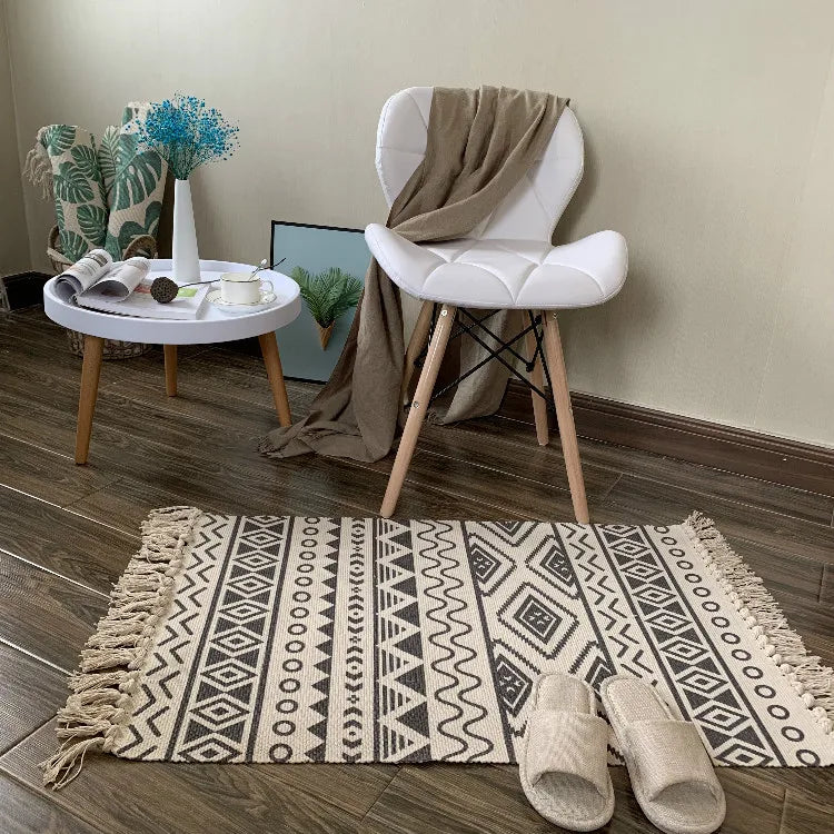 Navak Carpet Nordic Cotton and Linen Carpet Home Living Room Sofa Coffee Table Blanket Bedroom Bedside Floor Mat Door Mat Machine Washable