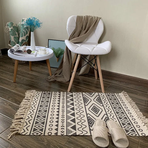 Navak Carpet Nordic Cotton and Linen Carpet Home Living Room Sofa Coffee Table Blanket Bedroom Bedside Floor Mat Door Mat Machine Washable