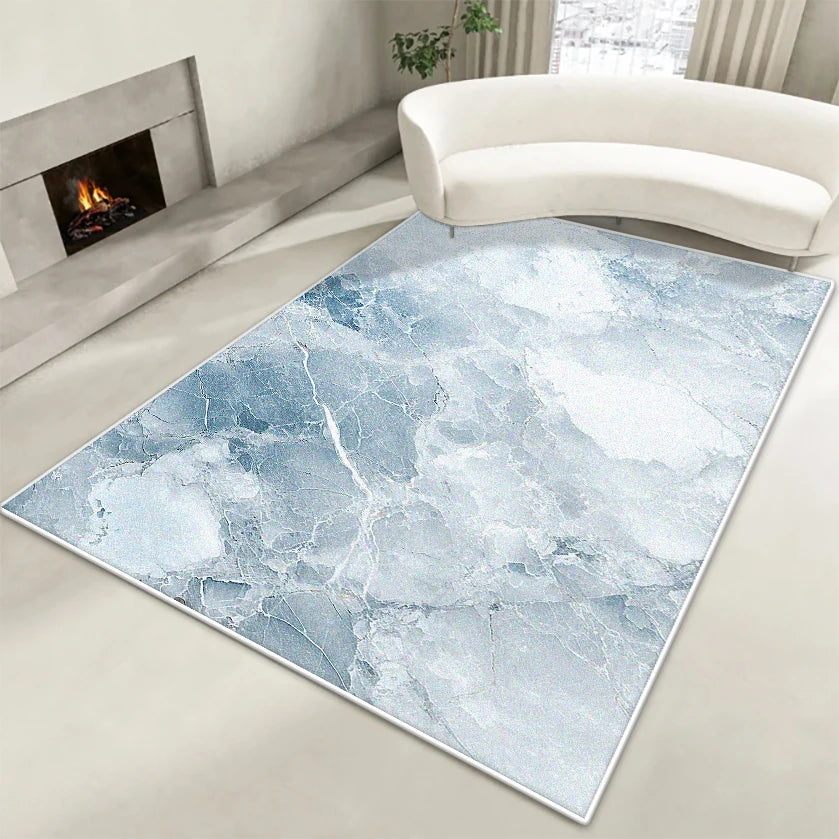 Navak Carpet Nordic Marble Style Carpet Modern Decoration Home Living Room Non-slip Washable Rug Bedroom Lounge Foldable Soft Plush Floor Mat