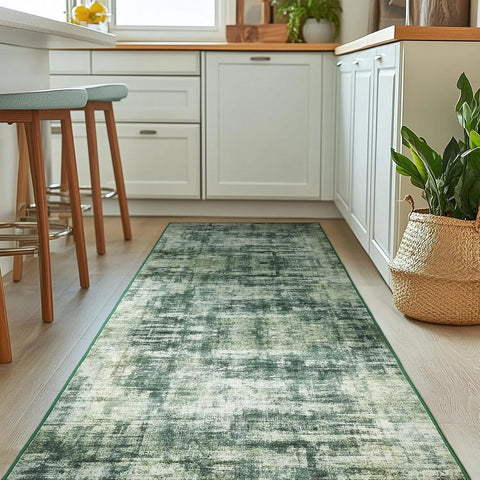 Navak Carpet Green RugLiving Room Washable Abstract Area Rugs Bedroom Non-Slip Soft Carpet Indoor Floor Non-Shedding Rugs for Dining