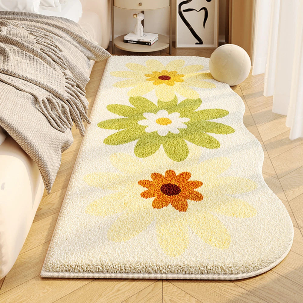 Navak Carpet Exclusive Picks Rug For Bedroom Flannel Bedside Carpet Nordic Simple Fresh Flowers Bedroom Living Room Sofa Tea Table Carpet