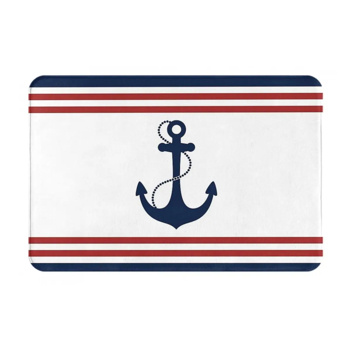 Navak Carpet Anchor Nautical White & Navy Anti-slip Doormat Floor Mat Cushion Carpet Rug for Kitchen Entrance Home Bathroom Living room Mats