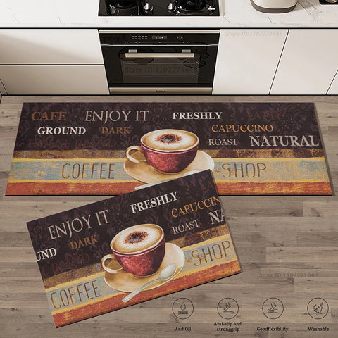 Navak Carpet Coffee Kitchen Rugs Non-Slip Absorbent Bedroom Luxury Entrance Doormat Washable Anti Fatigue Carpet Long Large Waterproof Mat