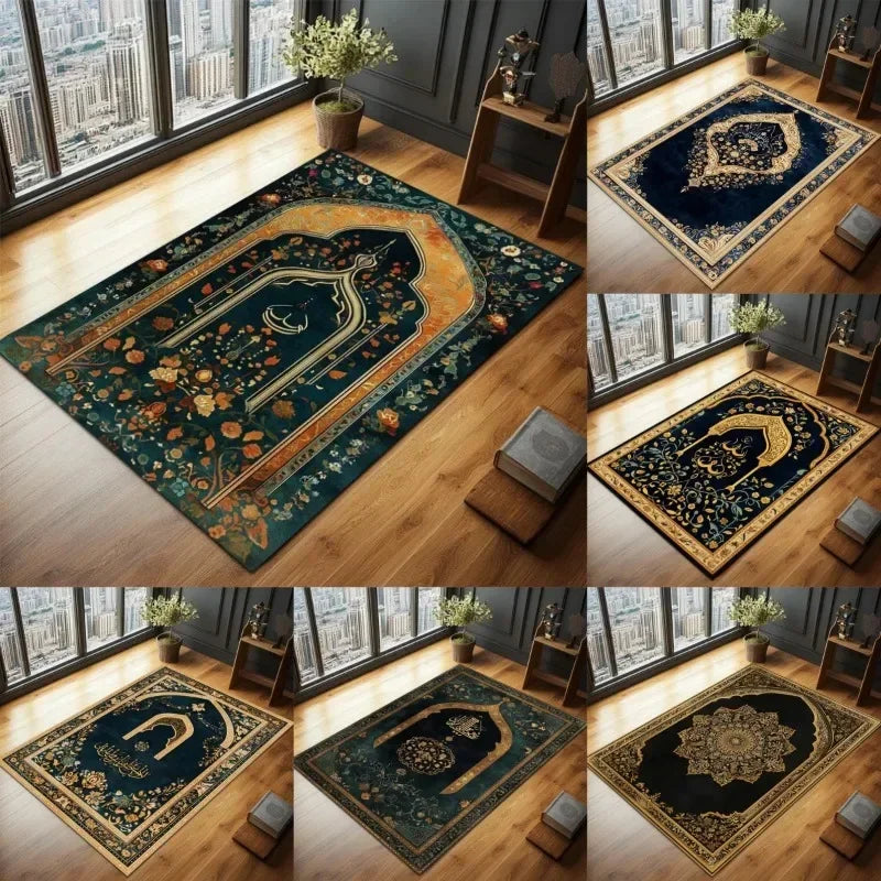 Navak Carpet Exclusive Picks Upgraded Material Loop Pile Elegant Islamic Prayer Rug Exquisite Prayer Muslim Creative Gift Easy Storage Home Decor