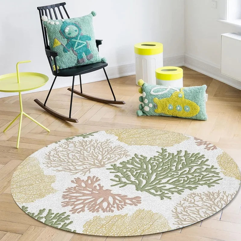 Navak Carpet Bohemia Round Mats Living Room Bedroom Kitchen Balcony Rugs Non-Slip Yoga Home Carpet Gifts Circular Carpets Home Decoration