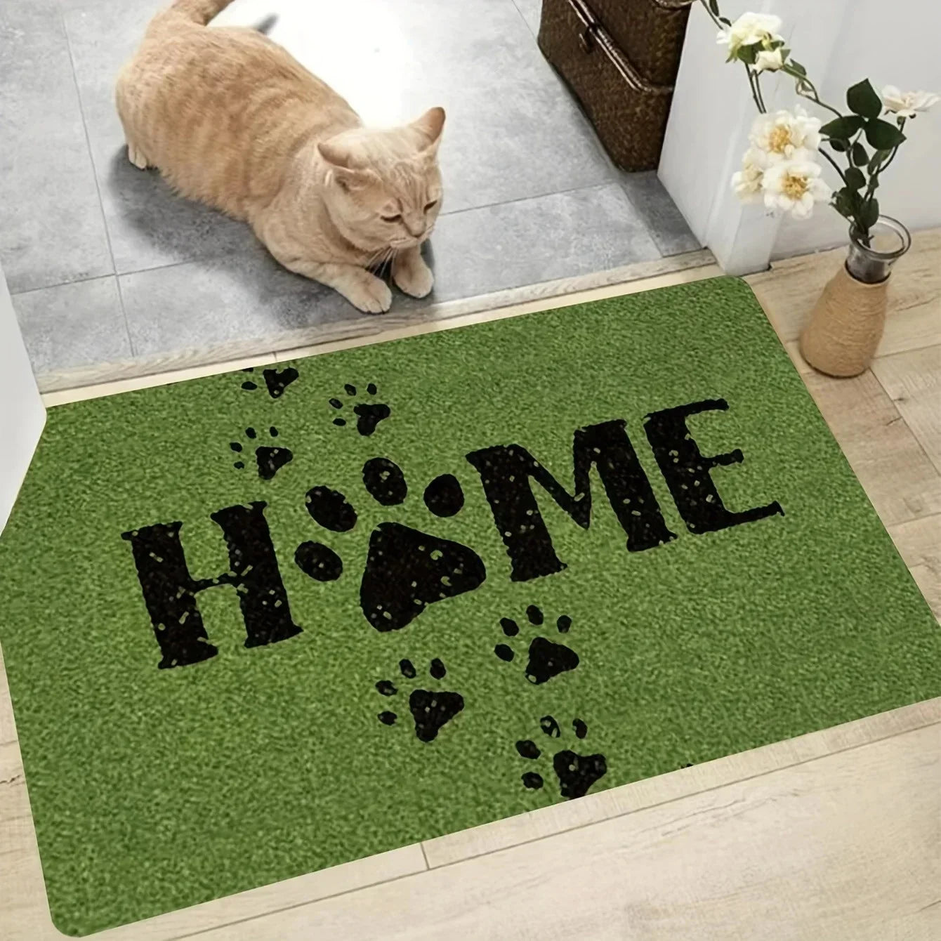 Navak Carpet Cat Paw Printed Door Mat Home Doormat Welcome Mat Living Room Carpet Anti Slip Foot Pad Kitchen Rug  Door Mat Entrance  Bath Mat
