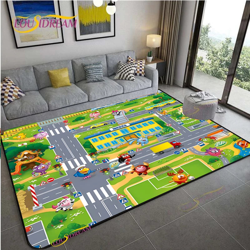 Navak Carpet Alfombra Road Traffic Rout Map Carpet Living Room Sofa Coffee Table Bedroom Rugs Kitchen Kid Play Anti-slip floor Mat Home Decor