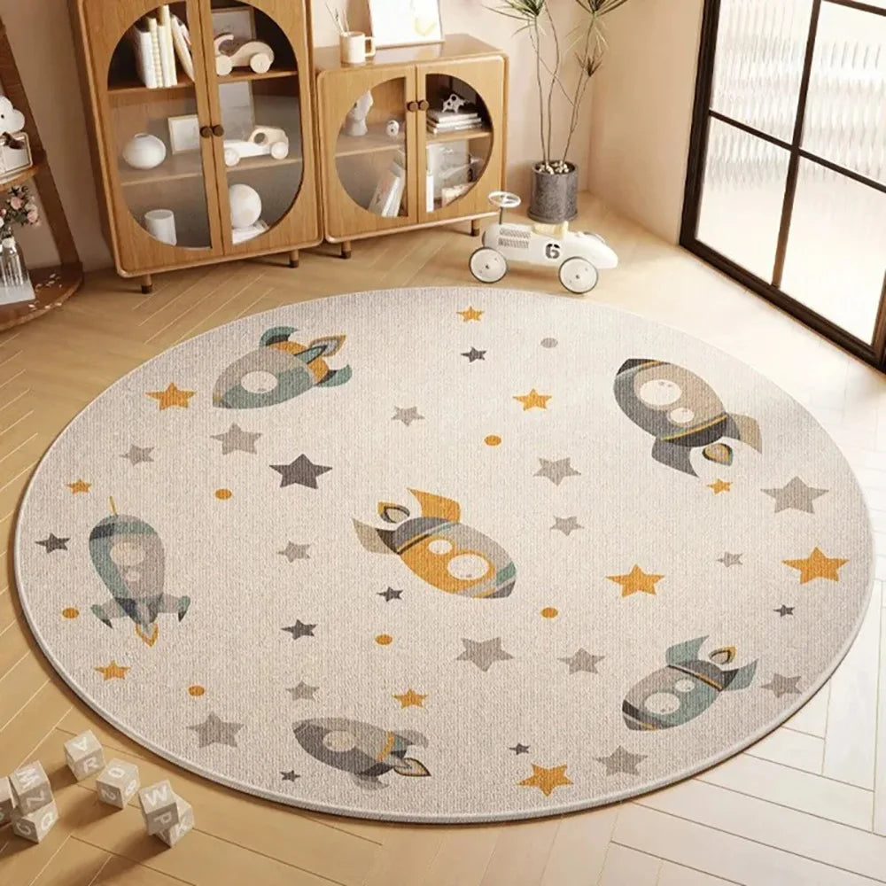 Navak Carpet Exclusive Picks Flannel Carpet Cartoon Game Living Room Mat Round Rug Coffee Table Sofa Cushion Stain-Resistant Non-Slip Rug Home Decor