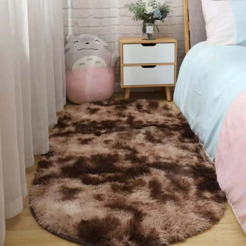 Navak Carpet Tie-dyed New Non Slip Imitation Wool Long Hair Carpet Floor Protection Bedroom Mats Faux Fur Sheepskin Rug Soft Rugs