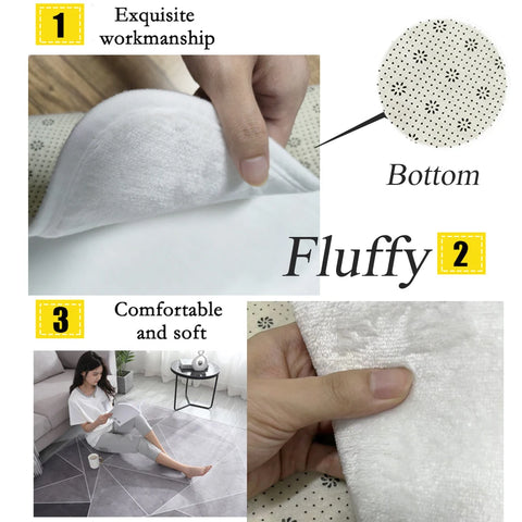 Navak Carpet Modern Light Luxury Carpet for Living Room Geometric Decoration Sofa Soft Large Rugs Bedroom Bedside Fluffy Floor Mat Non-slip