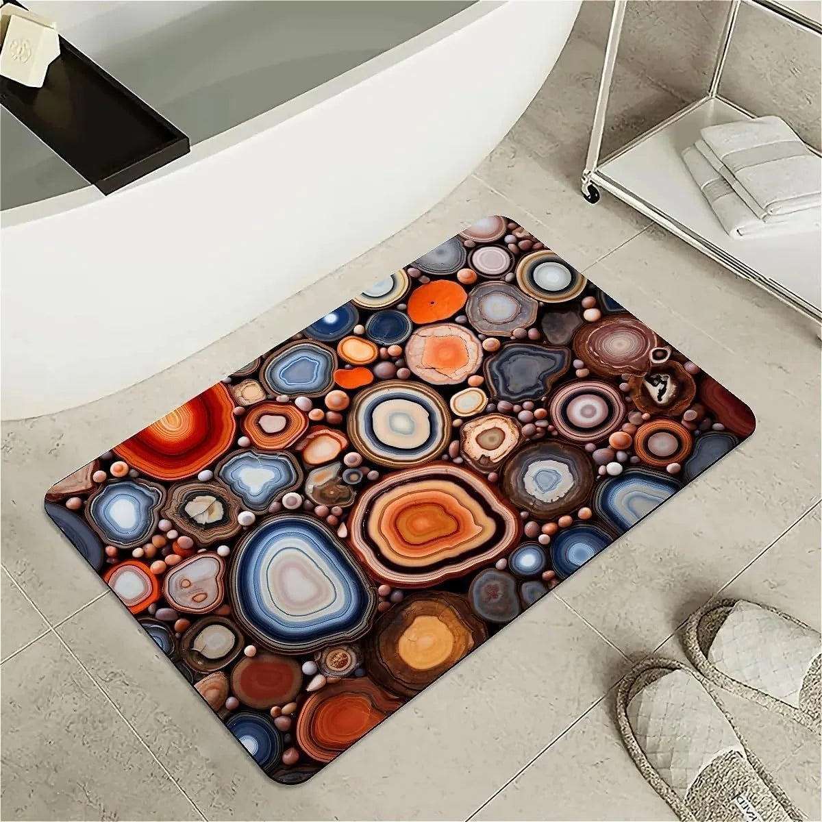 Navak Carpet Modern Simple Stone Diatomaceous Earth Bath Mat Bathroom Rug Absorbent Non-slip Foot Mats Quick Dry Shower Toilet Pad Doormat