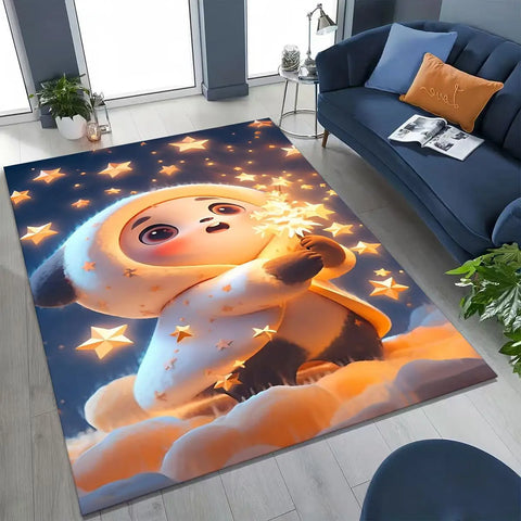 Navak Carpet 2026 New Dream Panda Cute Cartoon Art Rug for Bedroom Living Room Sofa Home Doormat Decor,Large Kid Play Non-slip Floor Mat Gift