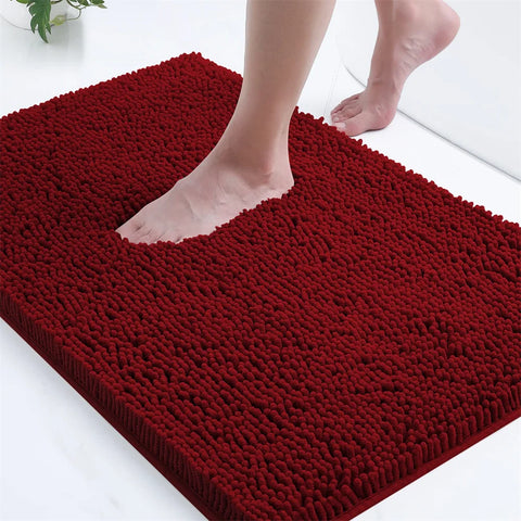 Navak Carpet Olanly Chenille Bathroom Rug Extra Soft Shaggy Bath Mat Non-Slip Bathroom Floor Mat Water Absorbent Plush Microfiber Rugs Shower