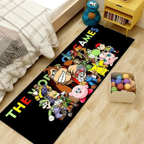 Navak Carpet Daily Picks Mario Super Cartoon Long Carpet for Living Room Cartoon Children's Bedroom Sofa Doormat Anti-slip Balcony Room Floor Mat