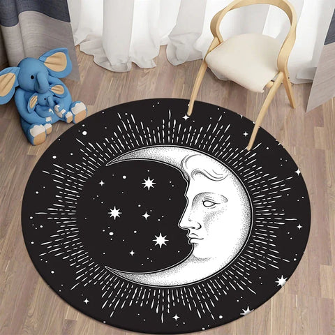 Navak Carpet Nordic style sun moon circular carpet living room bed bath children's  floor decoration non slip  mat