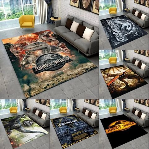 Navak Carpet 3D J-Jurassic Park Dinosaur Carpet Large Area Rug Bedroom Kids’ Playroom Floor Mat Non-Slip Living Room Decor Fun Sofa Accent