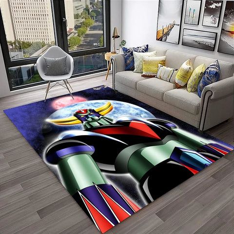 Navak Carpet 3D Cartoon UFO Robot Grendizer Anime Carpet Rug for Home Living Room Bedroom Sofa Doormat Decor,kids Area Rug Non-slip Floor Mat