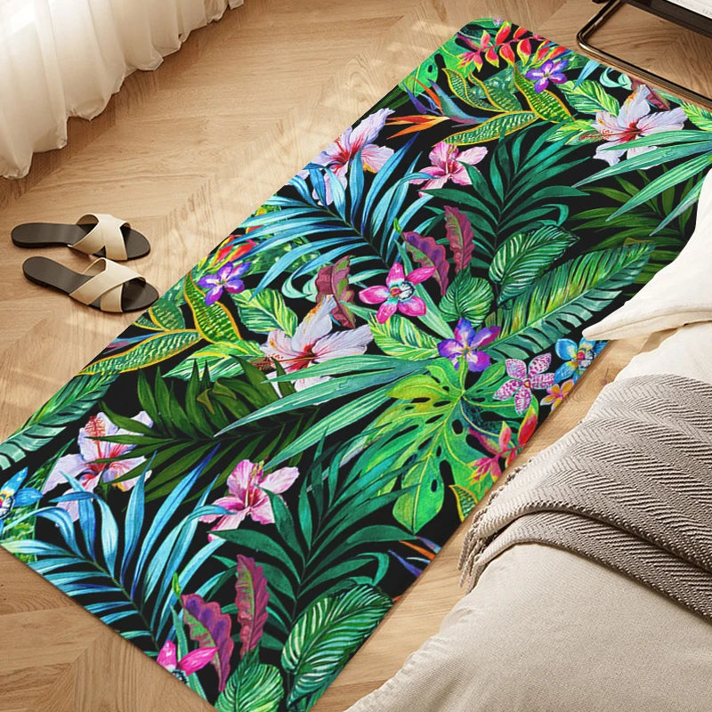 Navak Carpet Tropical Leaf Pattern Bedroom Rug Balcony Hallway Bathroom Foot Mat Entrance Door Doormat Living Room Kitchen Floor Carpet