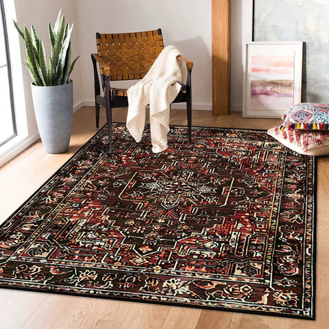 Navak Carpet Persian Retro Carpet for Living Room Decoration Home Bedroom Bedside Non-slip Large Rugs Study Balcony Easy Clean Washable Mats