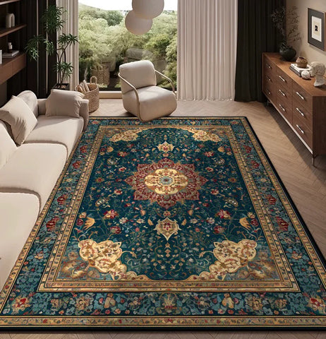Navak Carpet Carpet for Living Room Persian Retro Decoration Home Bedroom Bedside Soft Non-slip Mat Floor Lounge Easy Clean Fluffy Plush Rug