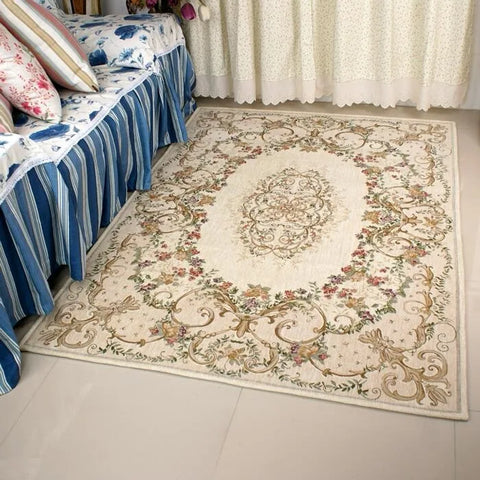 Navak Carpet Crystal velvet carpetEurope Style Beautiful Flowers Carpet Living Room Sofa Bedroom Study Kitchen Entrance Door Mat Non-slip Lig