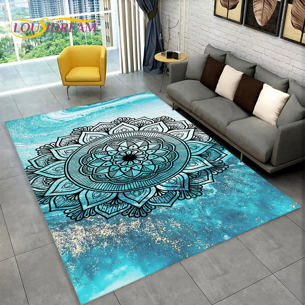 Navak Carpet Bohemia Mandala Geometric Area Rug,Carpet Rug for Home Living Room Bedroom Sofa Doormat Kitchen Decor,Kid Non-slip Floor Mats