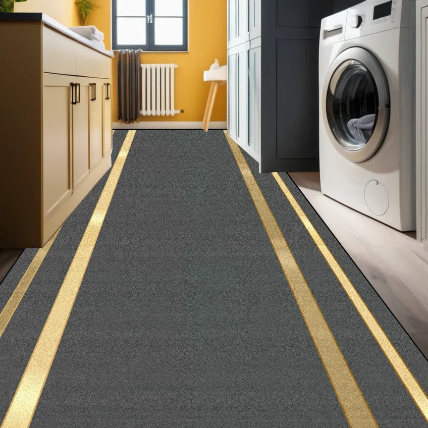 Navak Carpet Modern Geometric Corridor Carpet Kitchen Decor Non-slip Runner Rugs Bathroom Passageway Entrance Door Mat Hotel Lobby Long Rugs