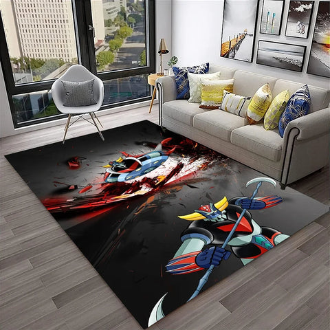 Navak Carpet 3D Cartoon UFO Robot Grendizer Anime Carpet Rug for Home Living Room Bedroom Sofa Doormat Decor,kids Area Rug Non-slip Floor Mat